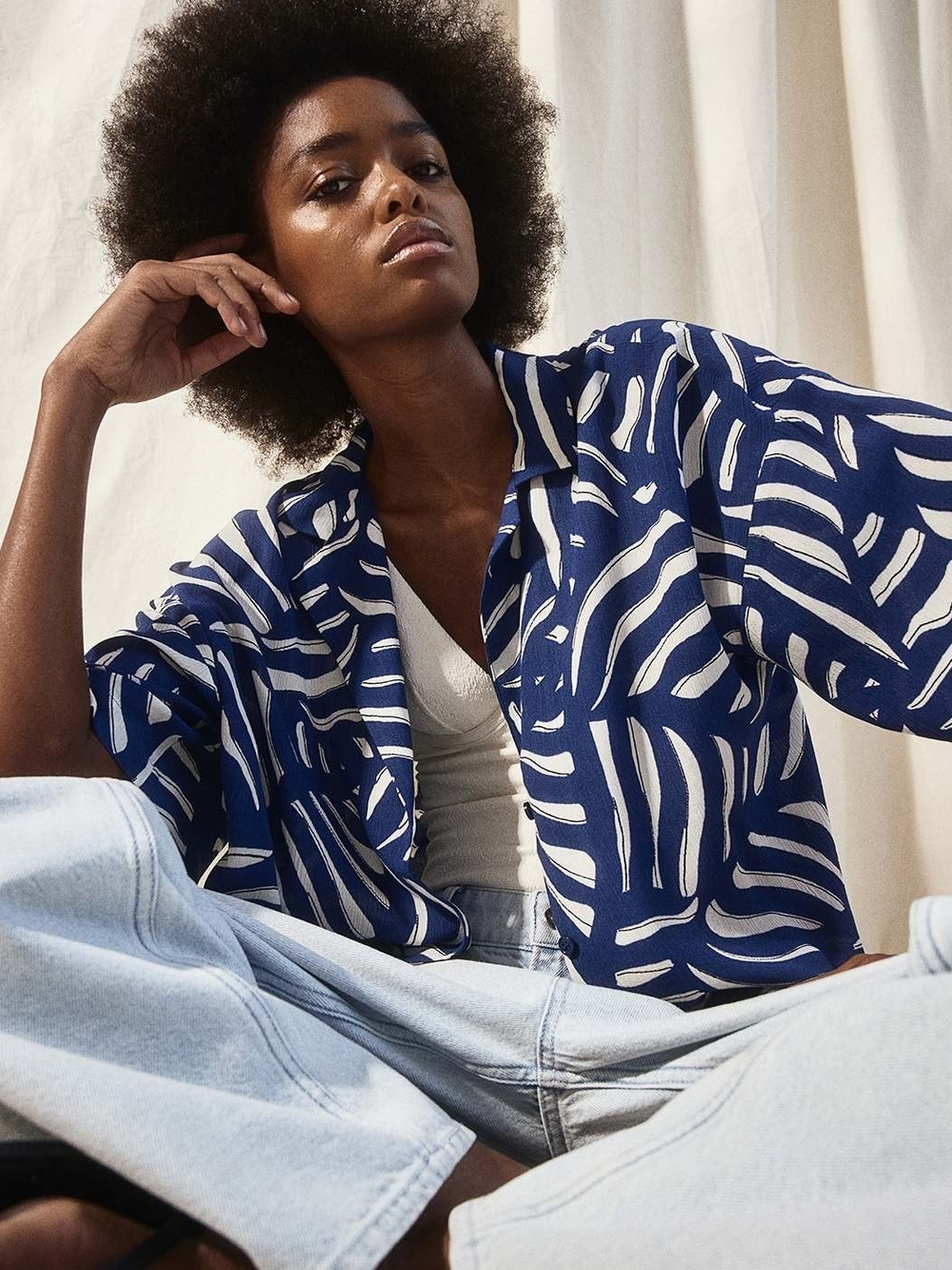 2/$15 H&M Oversized Cuban Collar Resort Shirt